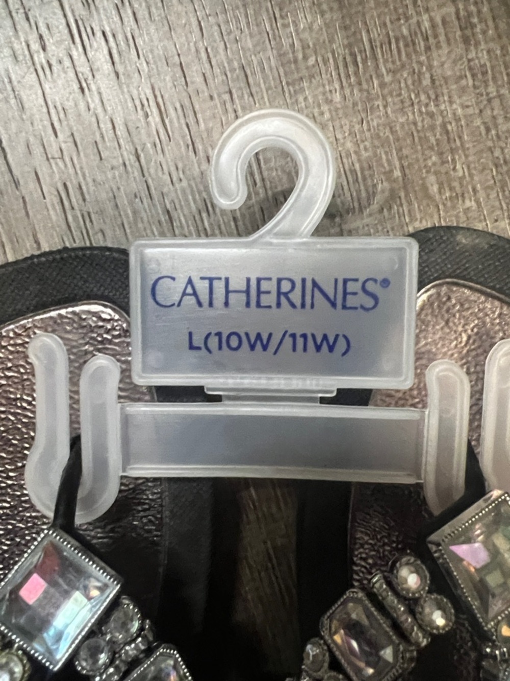 Catherines Black Sandals with Iridescent Jewel Straps - Picture 3 of 3